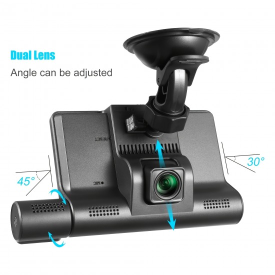 4 In Touch Screen Car Video Recorder Dash Cam Blcak Box IPS 1080P HD Car Mirror Recorder DVR 3 Lens Dash Camera Cars Camcorder