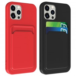 Silicone Phone Case  With Card Holder For,iPhone14