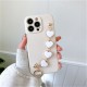 Cute Luxury Plating Soft Flexible TPU Phone Case With Love Heart Chain For IPhone14