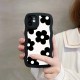 Black Floral Wave Edge Silicone Soft Case For iPhone 14