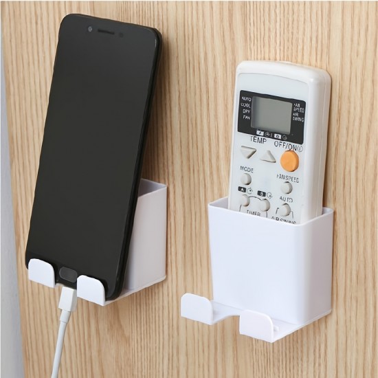 Wall Mounted Holder Storage Box Remote Control Mobile Phone Plug Organizer