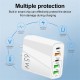 PD 65W Fast Charging For All Phone Quick Charging Multi-Ports Charging Head PD+3USB Ports Adapter