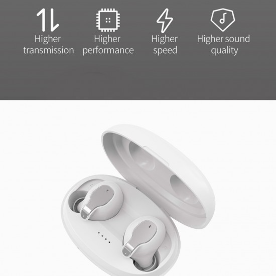 Wireless Noise Cancellation Headset, Automatic Pairing, Voice Function With Volume Control, Continuous Playback For 5 Hours (Wireless Charging Case Included)