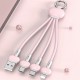 Macaron Color Liquid One-to-three Charging  Cable Is Suitable For Android Apple Type-c Keychain Three-in-one Charging Cable