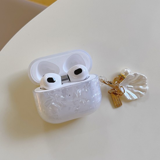 White Shell Shock Absorbent Protective Case For Airpods 1/Pro