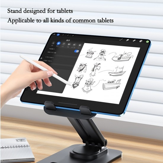 Tablet Stand Metal Base Adjustable Rotatable, Tablet Desktop Stand Holder Dock Compatible With Tablet IPad Pro 9.7, 10.5, 12.9 Air Mini 4 3 2, Kindle, Nexus, Tab, E-Reader