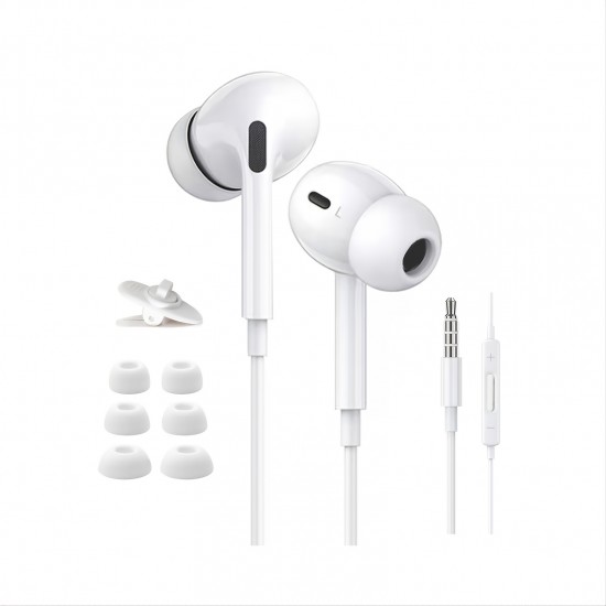 New White Earphones, Wired Earphones, In-Ear Headphones With Microphone, Sweatproof, Noise Isolating, High Definition, For Samsung, Xiaomi, Huawei, MP3 Etc.