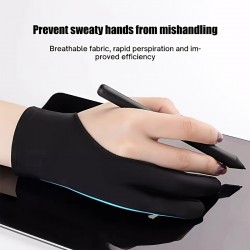 1pc Glove For Drawing Tablet, IPad (Smudge Guard, Two-Finger, Reduces Friction, Elastic Lycra, Good For Right And Left Hand)