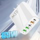 PD 65W Fast Charging For All Phone Quick Charging Multi-Ports Charging Head PD+3USB Ports Adapter