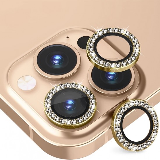 Lens Protector For,iPhone14, [Flash Diamond] - Gold