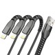 3Pack  MFi Certified , Nylon Braided Lightning Charging Cable For ,iPhone 14pro Max,Black & Green