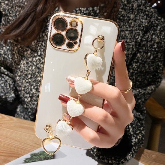 Plating Phone  Case With  Heart Metal Bracelet For,iPhone14