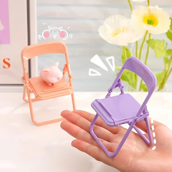 Desktop Cell Phone Holder Cartoon Folding Chair Shape Stand