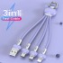 Macaron Color Liquid One-to-three Charging  Cable Is Suitable For Android Apple Type-c Keychain Three-in-one Charging Cable