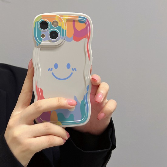 New Rainbow Smiley Matte Silicone Phone Case For Multiple Models IPhone