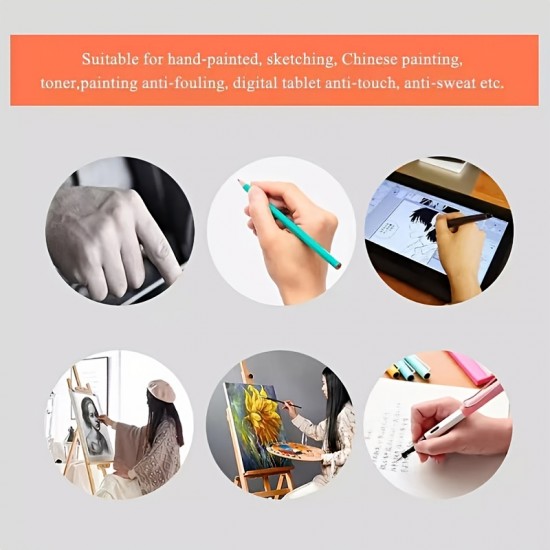 1pc Glove For Drawing Tablet, IPad (Smudge Guard, Two-Finger, Reduces Friction, Elastic Lycra, Good For Right And Left Hand)