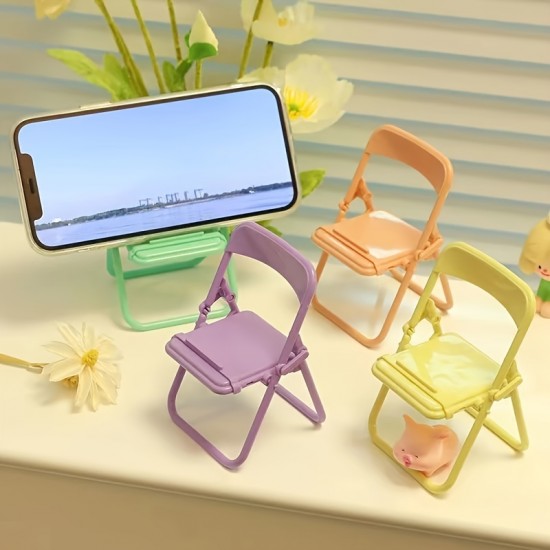 Desktop Cell Phone Holder Cartoon Folding Chair Shape Stand