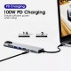 USB C HUB, 8 In 1 USB C Adapter With 4K HDMI, 100W PD, USB C Port, USB 3.0, RJ45 Ethernet, SD/TF Card Reader, Docking Station Compatible With MacBook Pro/Air USB C Laptops And Other Type C Devices