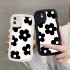 Black Floral Wave Edge Silicone Soft Case For iPhone 14