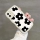 Black Floral Wave Edge Silicone Soft Case For iPhone 14