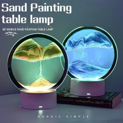 1pc 3D Hourglass Deep Sea Quicksand Lamp Creative Living Room Home Decoration Event Sand Art Desk Lamp, USB LED Craft Quicksand 3D Natural Landscape Quicksand Dimmable