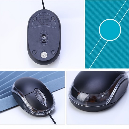 Wired USB Optical Mouse PC Laptop Scroll Wheel Mouse With LED Light