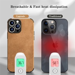 Shockproof Matte Lambskin Leather  Phone Case For,iPhone14