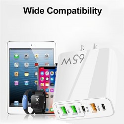 PD 65W Fast Charging For All Phone Quick Charging Multi-Ports Charging Head PD+3USB Ports Adapter