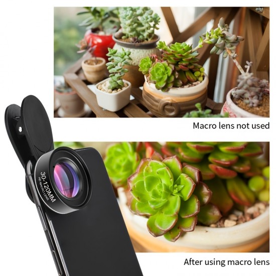 1pc Optic External High Definition Macro Lens Camera Phone Lens Super Macro Lenses With Clip Holder Magnifying Lens For ,iPad,iPhone,Samsung, Android