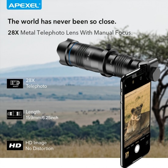 Professional HD Optic Phone Camera Lens 28X Telephoto Zoom Lens Powerful Monocular For Huawei Xiaomi IPhone